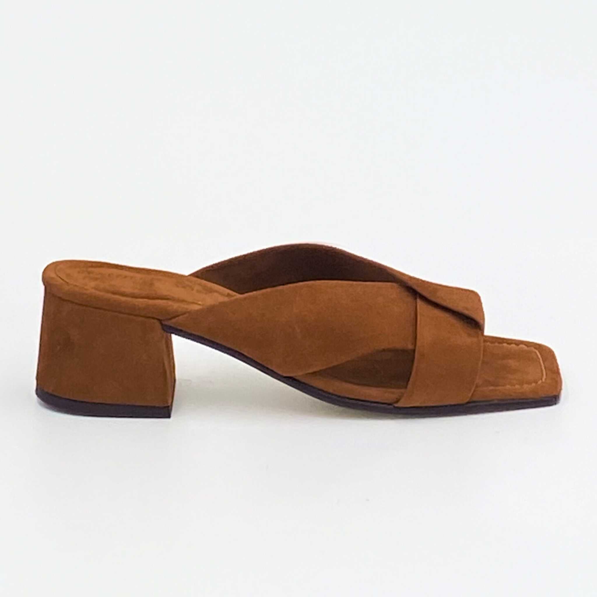 Tan suede block hot sale heel sandals