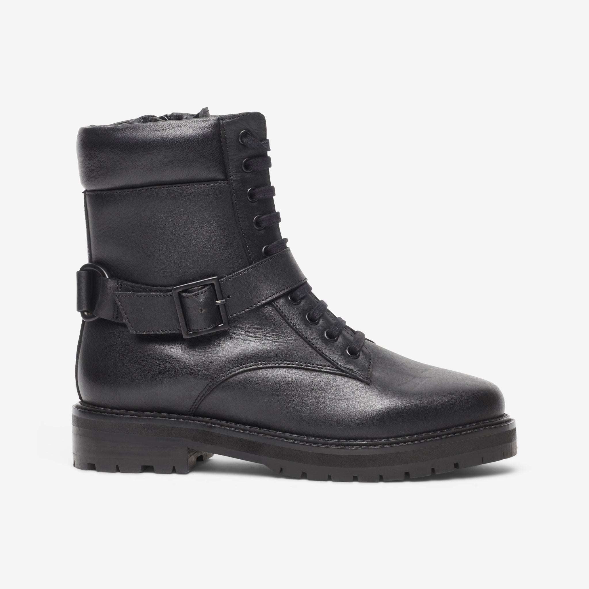 Wide fit biker ankle boots | Napoli lace up boots| Feather & Sole