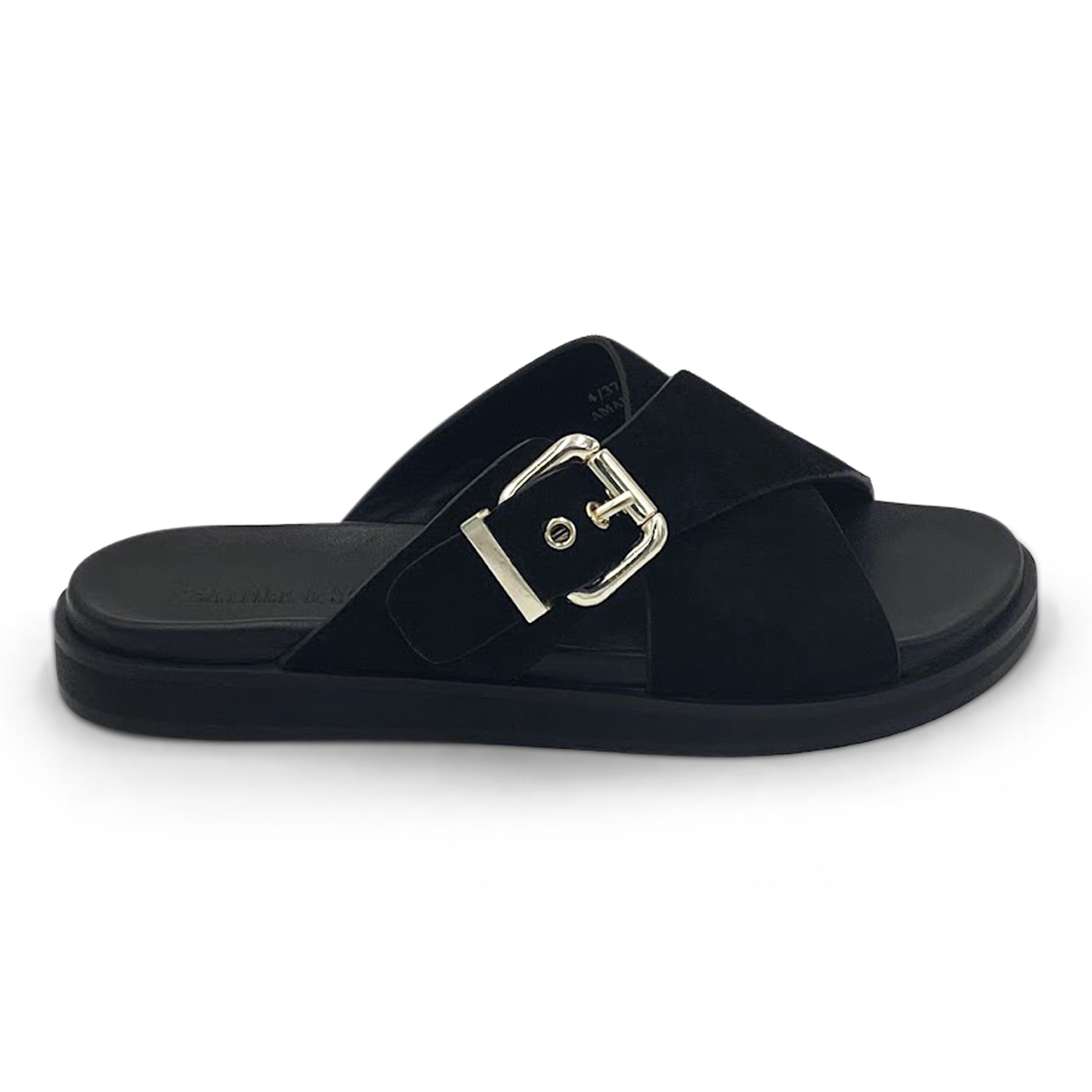 Wide fit black online sandals uk